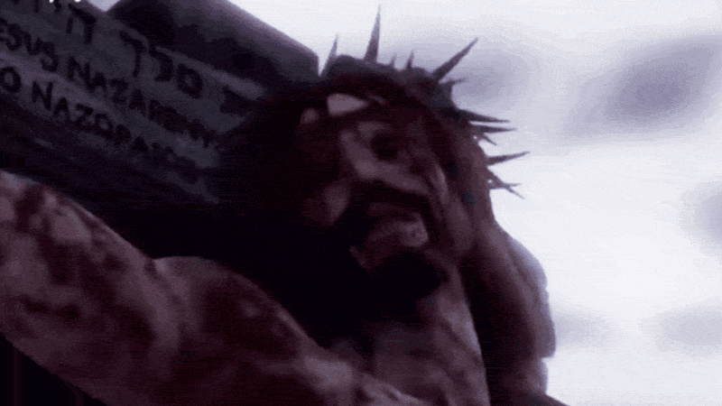  Animated GIF of the bible quote 2 Corinthians 5:21 - 'God made him who had no sin to be sin for us, so that in him we might become the righteousness of God'.