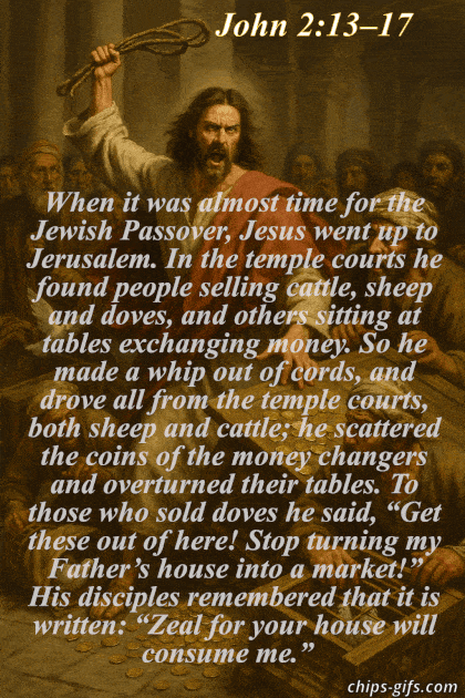 The Bible verse John 2:13-22 Which reminds us of Jesus cleansing the temple