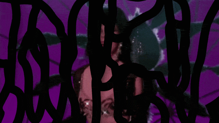  Elvira Spinning her tastles and wishing everyone a happy Halloween. A small spider crawls down and then attacks the viewer and changes into huge spider 