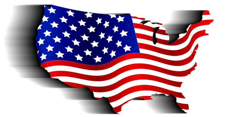  Flashing type over top An image of the United states in red white and blue stars and Stripes The bold flashing tight is also in red white and blue and says the US is an immigrant nation