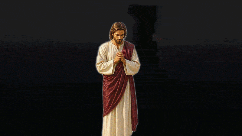  Animated GIF of the inspirational Bible verse Jesus' High Priestly Prayer - John 17:20-21 An animated depiction of Jesus praying for all believers.