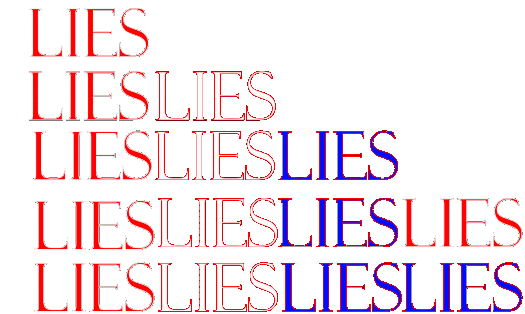 The words lie and liar Stack up on top of each other