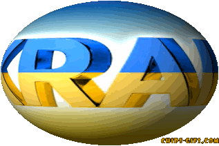 A blue and yellow globe with the word ‘Ukraine’ on it.