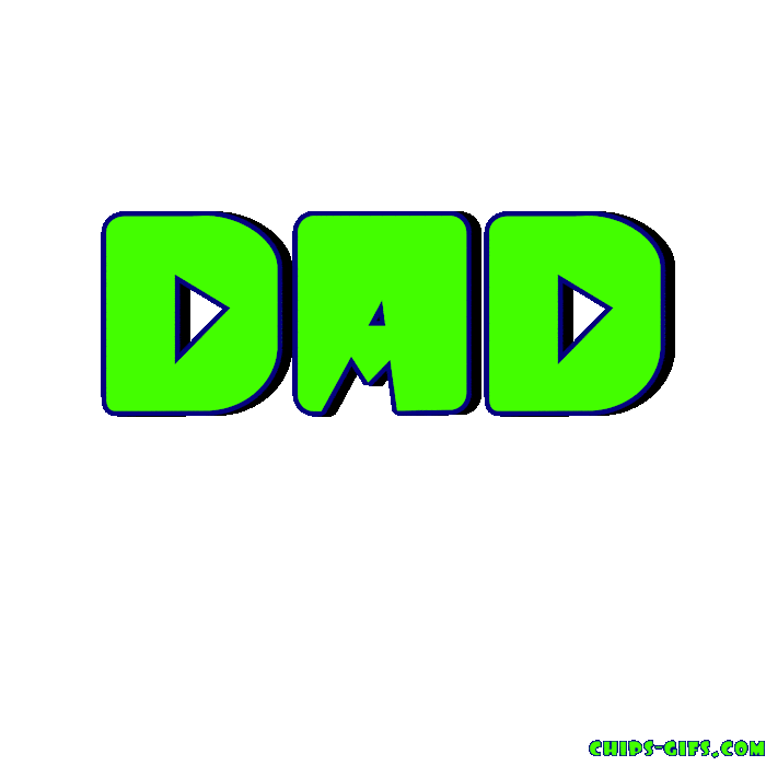 A Animated word sign on a transparent background that says'weed dad, like a regular dad just way higher' 