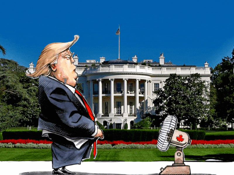 Trump shows US How tariffs work by pissing into a fan